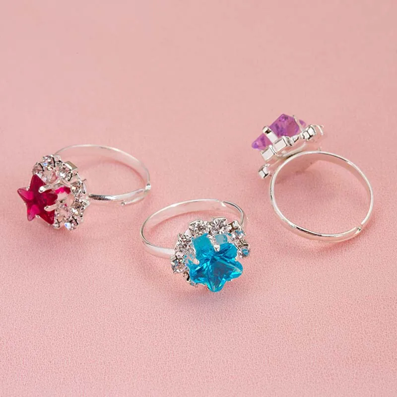 24 шт./пакет детские игрушки кольца кристаллы ролевые игры смешанные принцессы