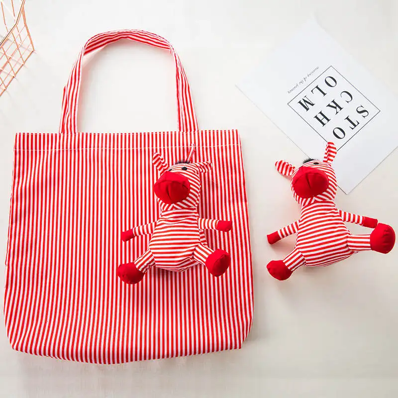 Новая классическая Хлопковая сумка для покупок с принтом зебры экологически