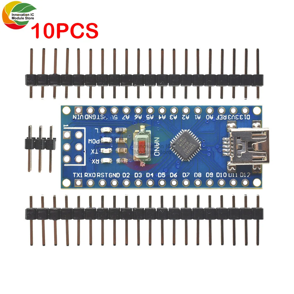 

10PCS/Lot Mini USB CH340 Nano v3.0 Atmega328P Microcontroller Board for Arduino CH340g MEGA328 5V 16M Driver Module ATmega328