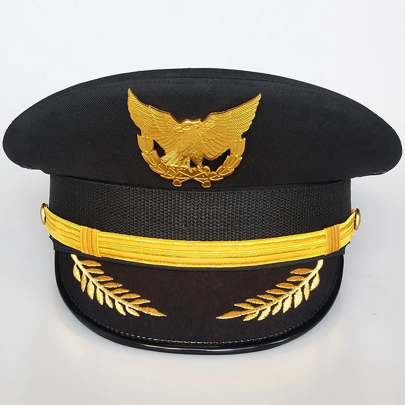 Big Hat Captain Uniform Hat Pilot Hat Civil Aviation Big Cap Fascinator Hats Fascinators for Women Elegant Wide Brim Hat 2019