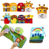 montessori children baby busy board for toddlers soft cloth books early learning education felt baby toys cartoon activity board