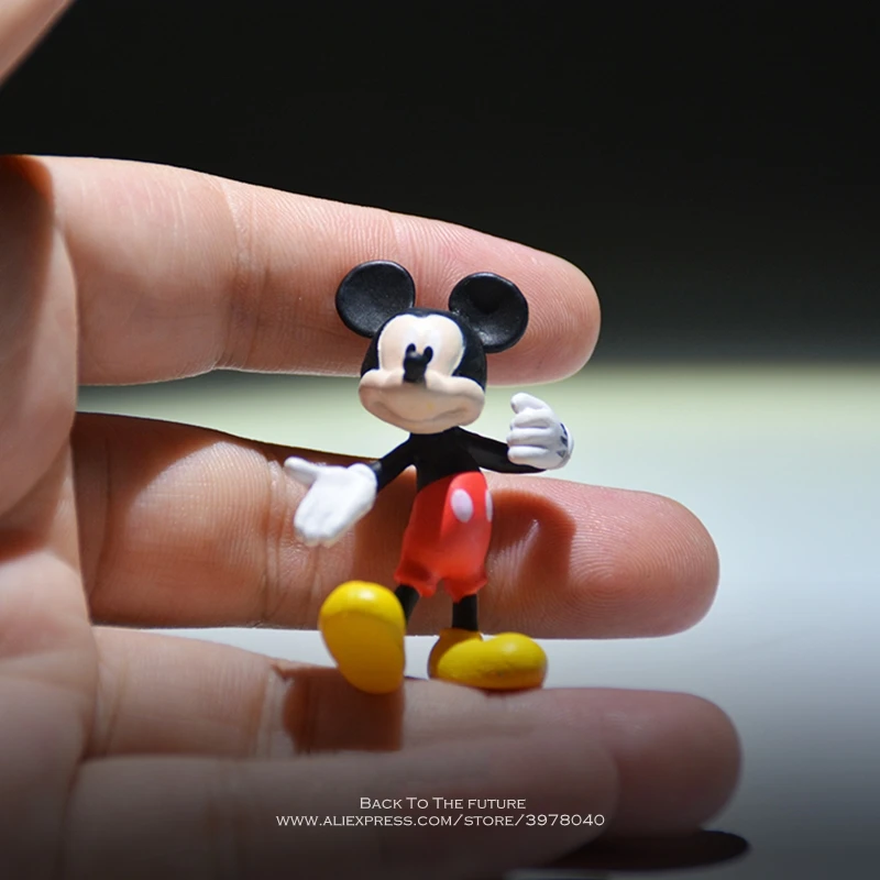 Дисней Микки Маус танцы 4 см мини кукла Фигурка аниме украшение Коллекция фигурка