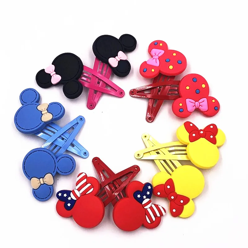 10 шт. оптовая продажа Разноцветные заколки для волос с рисунком Микки и Минни