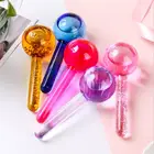 Красота хрустальный шар Хоккей энергии с волшебным роликом, классный массаж лица основного хода шарообразные, водная волна Горячая охлаждения уход за кожей лица для похудения инструмент комплект из 2 предметов