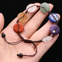new natural 7 chakra reiki heal round stone semi precious stones bracelets for women birthday party gifts size 16x16mm