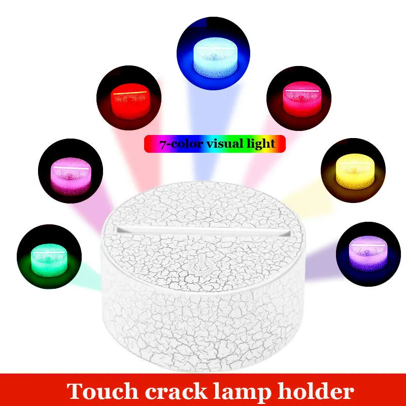 

Light Base 3D Indoor Gift Ornament Touch Lamp Bases Modern Crack Pattern LED Lighting Fixture Wedding Decor Romantic Luminous