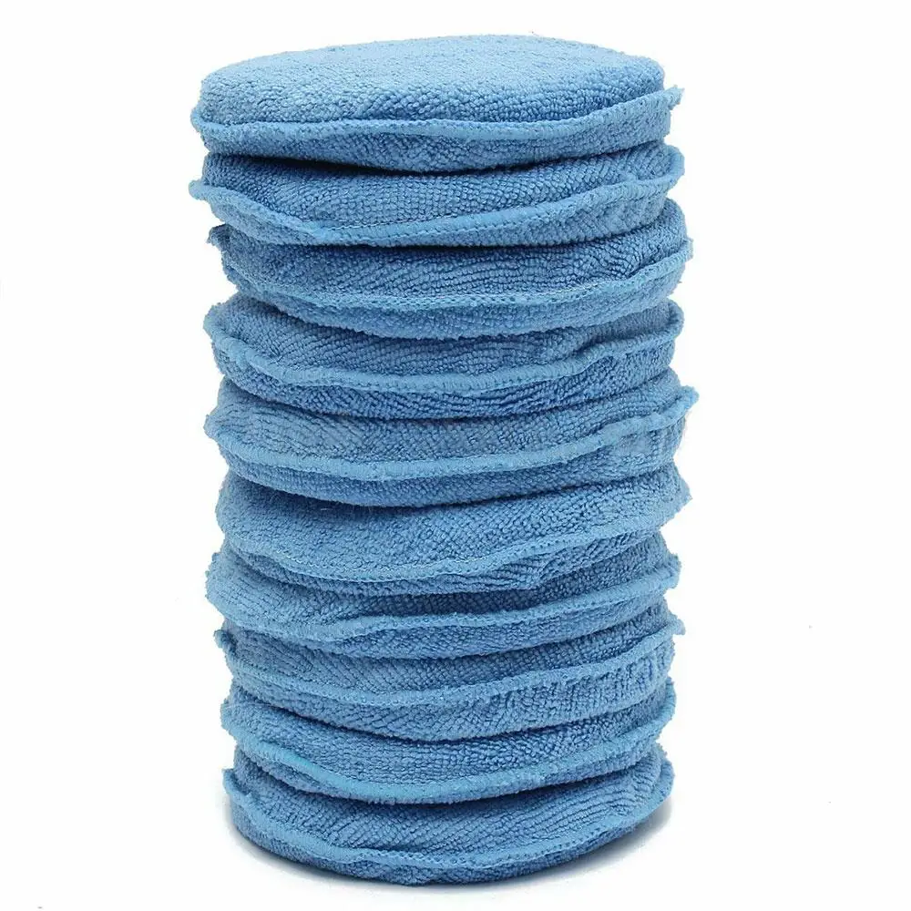 

Vehemo 10PCS 5" Microfibre Polishing Foam Blue Sponge Pads with Pocket Applicator Pads for Detail Waxing Auto Care Clean Towel