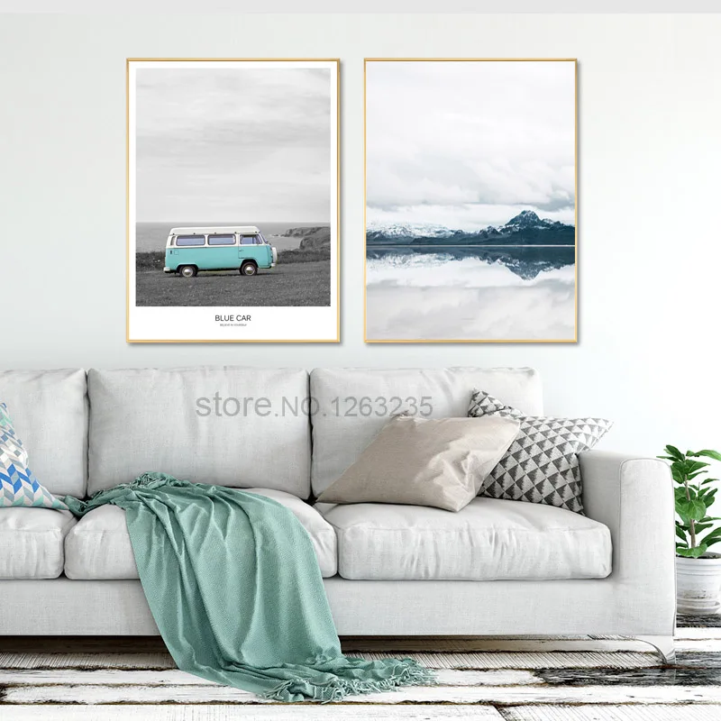 Пейзаж плакаты и принты горный холст печать пейзаж автобус настенная живопись