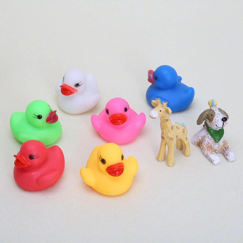 Мигающий светодиодный светильник резиновая плавающая утка Ванна Душ игрушки для