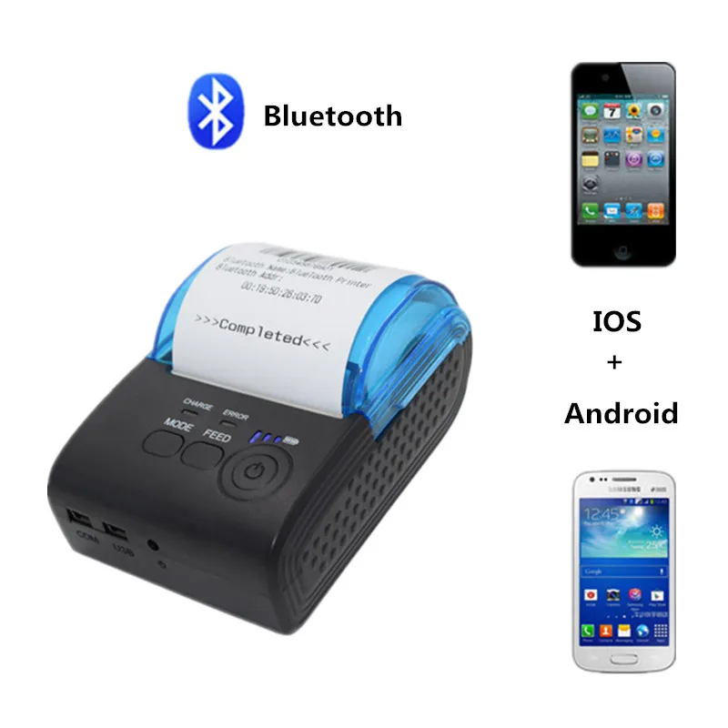 

ZJ5805 Portable Wireless IOS Android Phone Bluetooth 58mm Thermal Receipt Printer Catering Retail Takeaway POS Cashier
