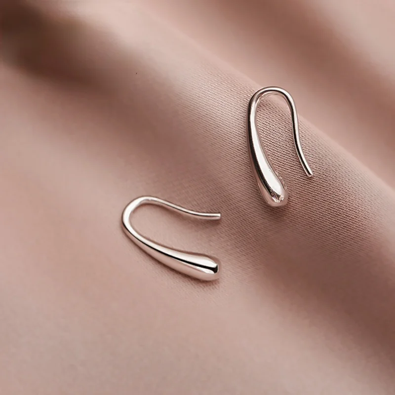 

Personality Water Drop Silver Rose Gold Black Earrings Silver Color Small Cute Earring for Women Girl Gifts Fashion Jewellery