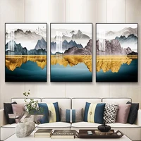 luxury moutain landscape pictures for wall chinese style poster and print live room dekoration canvas painting aesthetic decor
