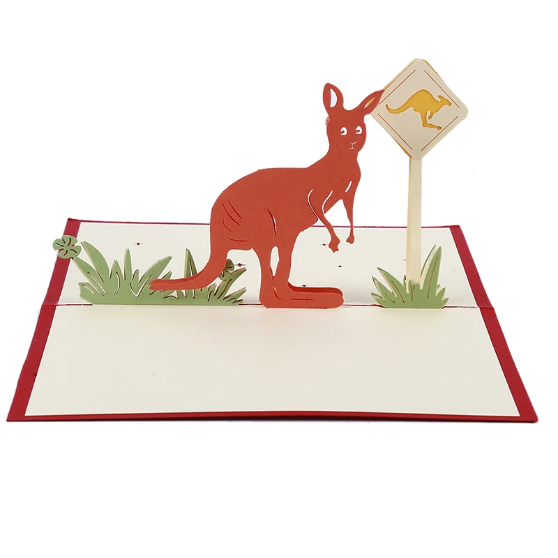 3D лазерная резка ручной работы мультфильм кенгуру Детские бумажные