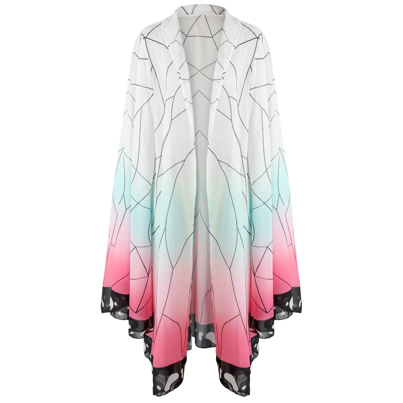 

Женская одежда для косплея, Солнцезащитный кардиган с длинными рукавами-бабочками, Открытый спереди Купальник для девочек, Kochou Shinobu