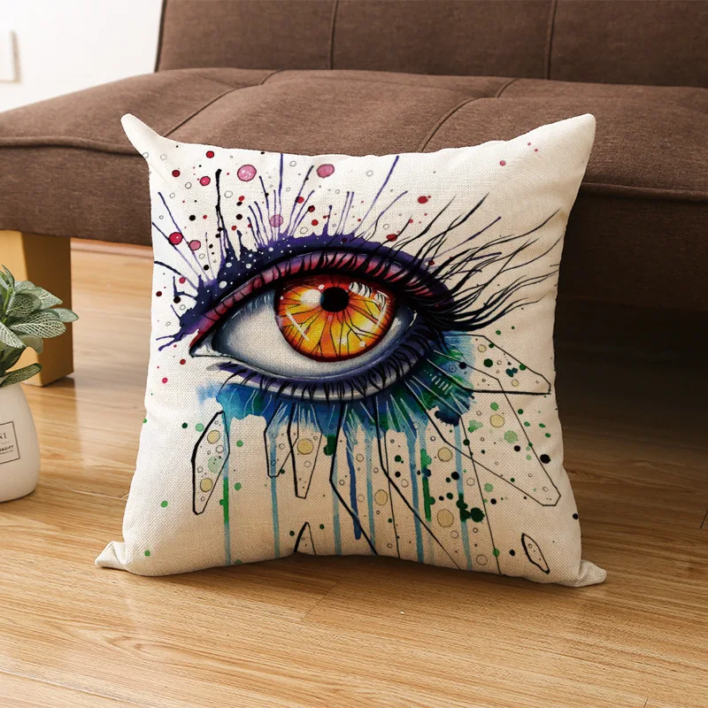

Colorful Characters Eyes Pillowcase Cushion Cover Pillow Case For Home Office Sofa Decorative Pillow Cover Decoration