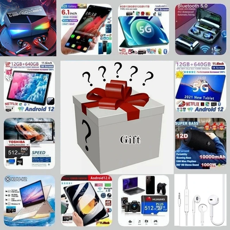 

Lucky Gift Box Mystery Box Premium Electronic Product Lucky Mystery Box 100% Surprise Boutique 3 To 10 Pcs Random Item Present