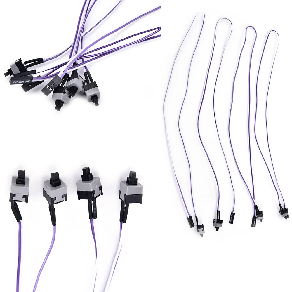 4pcs Computer Motherboard Power Cable Switch Push Button On/Off/Reset Replacement Momentary Connector | Обустройство дома