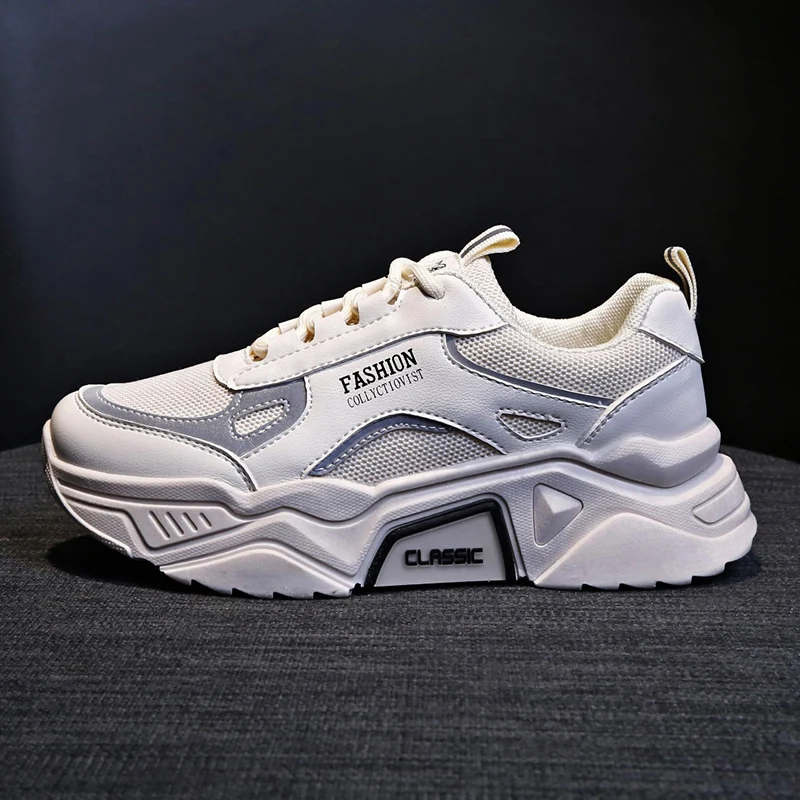 Кроссовки женские сетчатые на шнуровке Вулканизированная подошва дышащие