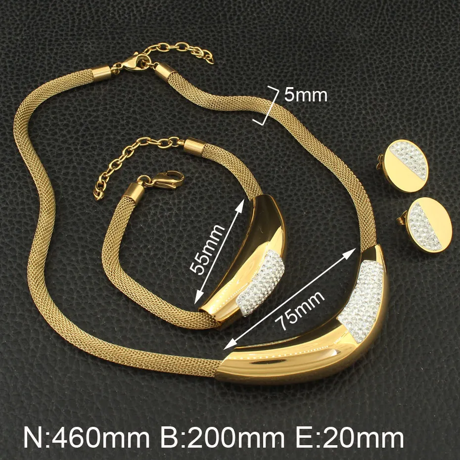 Новейшее золотое ожерелье браслет серьги-гвоздики горячие комплекты украшений