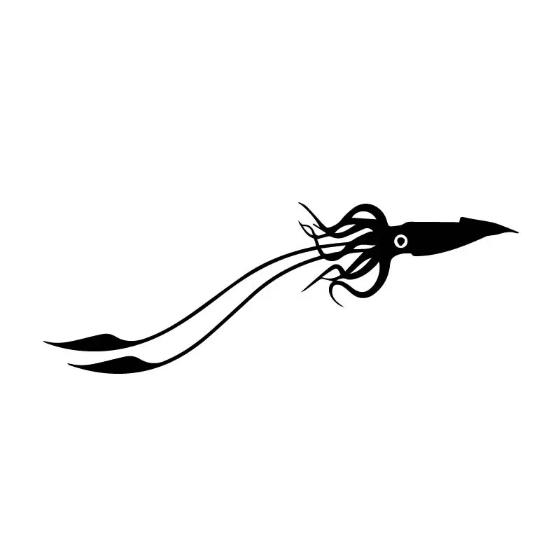 

Car Stickers: Thin Squid Decals for Car Body Decoration: PVC Anti-black/silver 7CM* 19.2cm