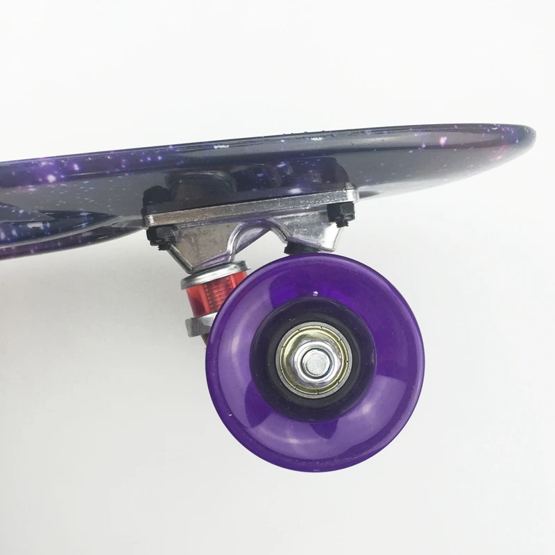 

Top!-22 Inch High Resilience PU Four-Wheel Small Fish Skate Board Plastic Skateboard Single Tilt Deck Youth with Flash Wheel