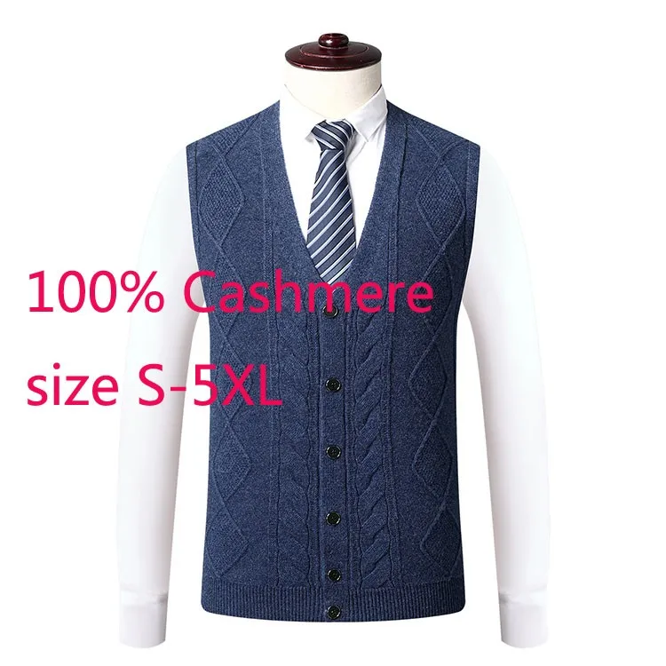 

Новое поступление, Осень-зима 100%, кашемировый кардиган, жилет, мужской Трикотажный жилет без рукавов, жилет с V-образным вырезом, искусственн...