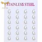 Женские серьги-гвоздики из нержавеющей стали, серебристого цвета, с Луной и звездой, Комплект сережек для женщин