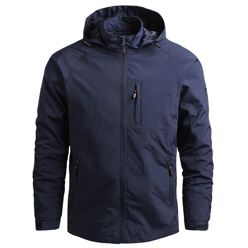 

Men's sportswear Windbreaker Military Thin Jackets for Men Casual Breathable Hooded coats Brand Clothing Size M~6XL 2021