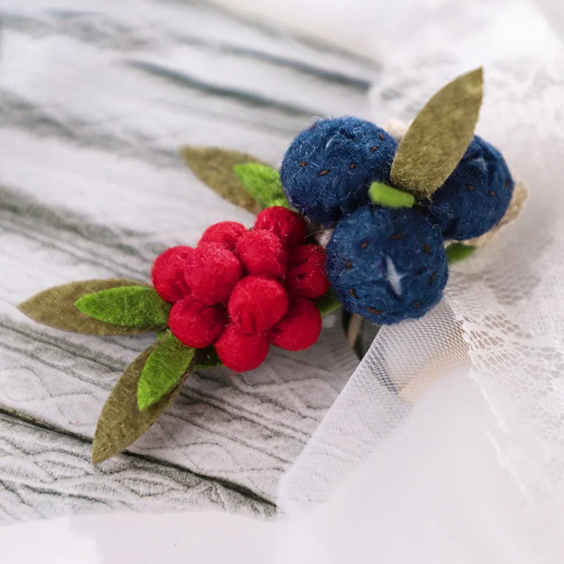 Сказочная декоративная Нетканая брошь DIY Материал посылка черника шпилька для