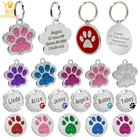 Ошейник для больших собак на заказ, идентификационная бирка из нержавеющей стали, защита от потери, искусственные ошейники для крупных собак, шлейка для кошек для маленьких собак