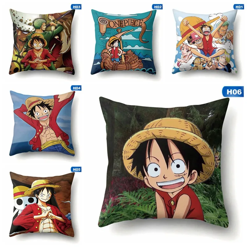 45x45 см аниме One Piece мультфильм Луффи двусторонняя печать Наволочка Чехол для