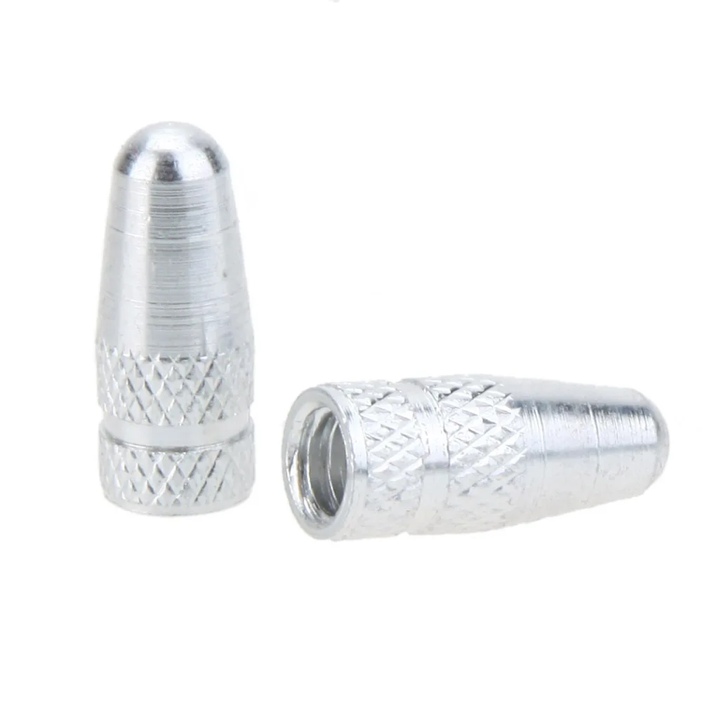 Silver 2 шт MTB велосипед Presta клапан рот Крышка алюминиевый MTB велосипед шины клапан крышка s Воздушный Клапан Пылезащитный Колпачок шины колеса - Цвет: Silver
