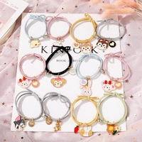2pcs anime magnet attract couple bracelets for women cute cartoon charms pulsera men rope best frend bijoux valentines day gift