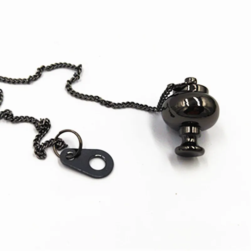 Pendulum pendant Reiki Copper Pendulums for Dowsing Divination Wicca Chakra Reiki Healing Pyramid Pendant Chakra pendulo Amulet - Metal color: Blue Zinc Plated
