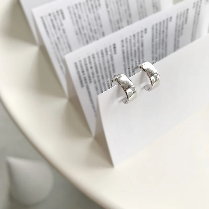 925 серебряный глянцевый широкий вариант в форме уха клип кольцо серьги для женщин