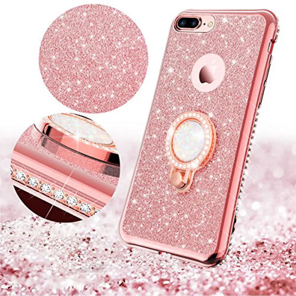 Чехол LAPOPNUT со стразами и блестками для Iphone 11 Pro Xs Max X Xr 8 7 Plus 6 6s SE2020 Магнитный чехол на палец 360 задняя крышка с