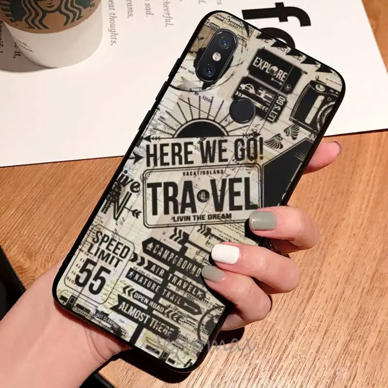 

World Map Travel Phone Case For Xiaomi Redmi note 7 8 9 t max3 s 10 pro lite