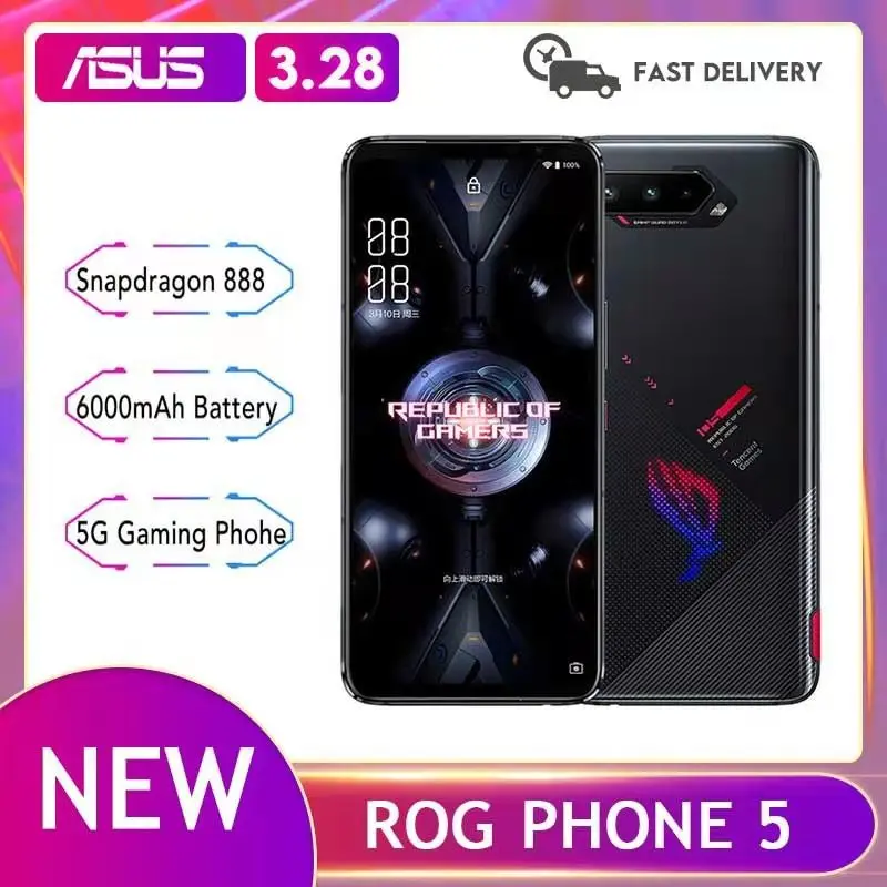 

NEW ROG Phone 5 Snapdragon888 8/12/16G RAM 128/256G ROM 144Hz Samsung AMOLED Screen 6.78" 6000mAh Large Battery 5G Gaming Phone