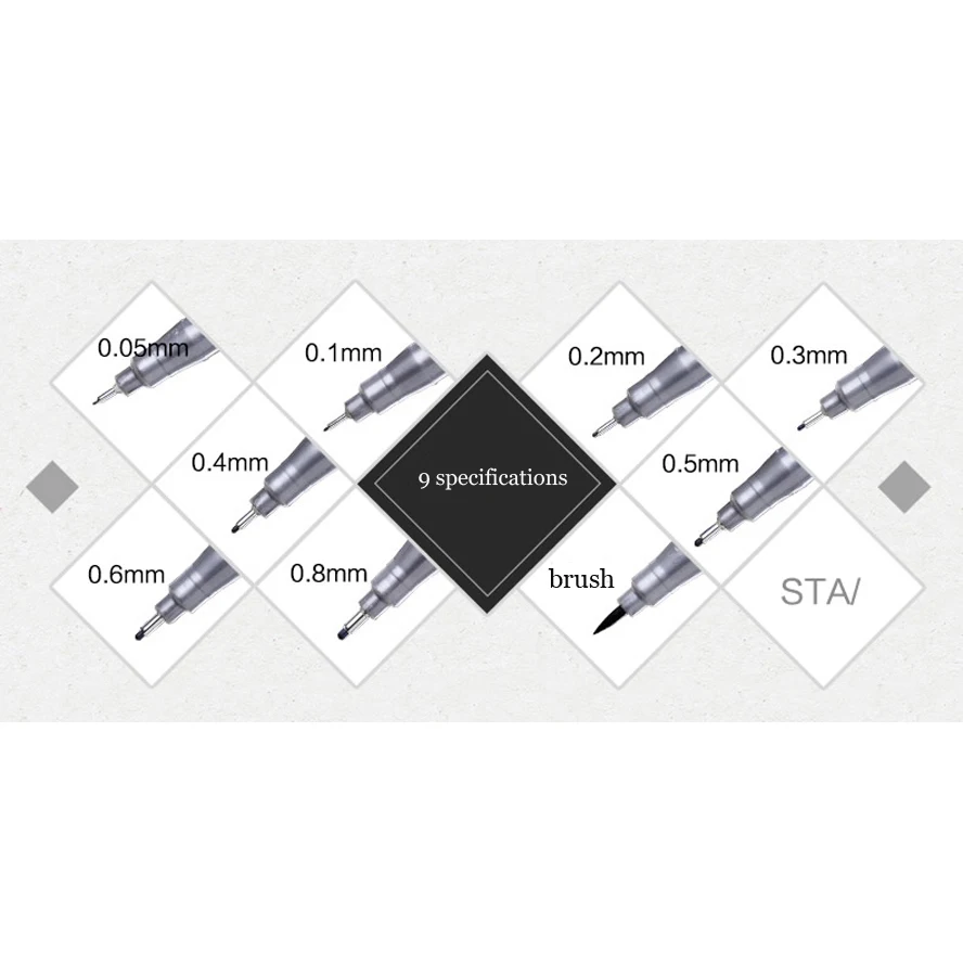 9 шт. набор художественных маркеров авторучка маркеры Кисть ручка черный пигмент