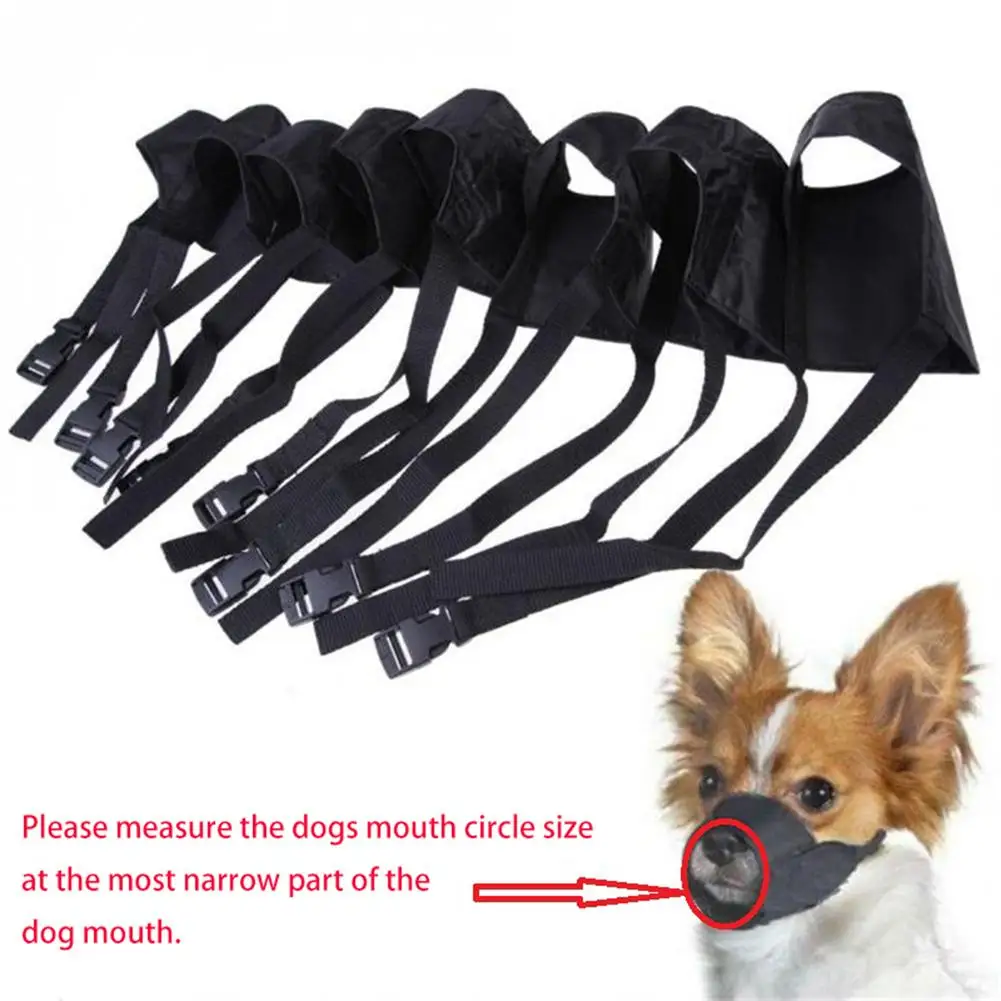 

Pet Nylon Adjustable Mask Bark Bite Soft Mouth Muzzle Grooming Anti Stop Chewing Pet Muzzle