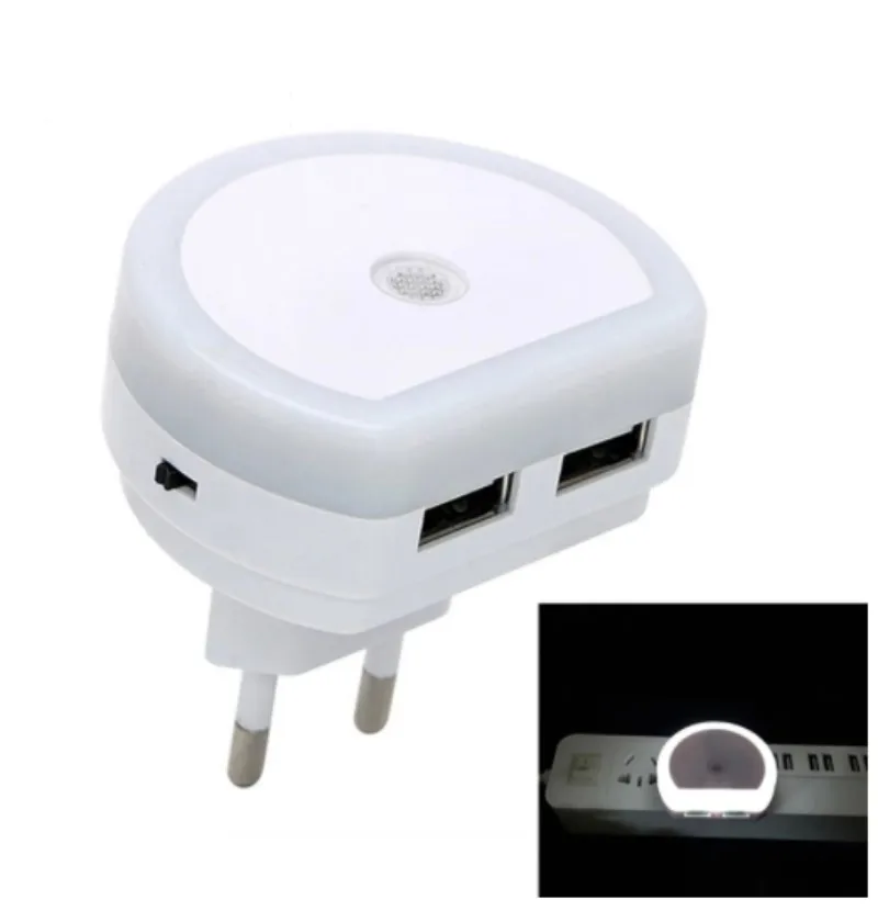 

Светодиодный ночсветильник с зарядным устройством и двумя USB-портами, сенсорное управление светильник, настенная лампа для спальни, домашн...