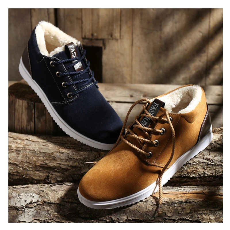 

2019 winter new men's snow boots men's cotton shoes plus velvet thick warm non-slip casual hiking boots