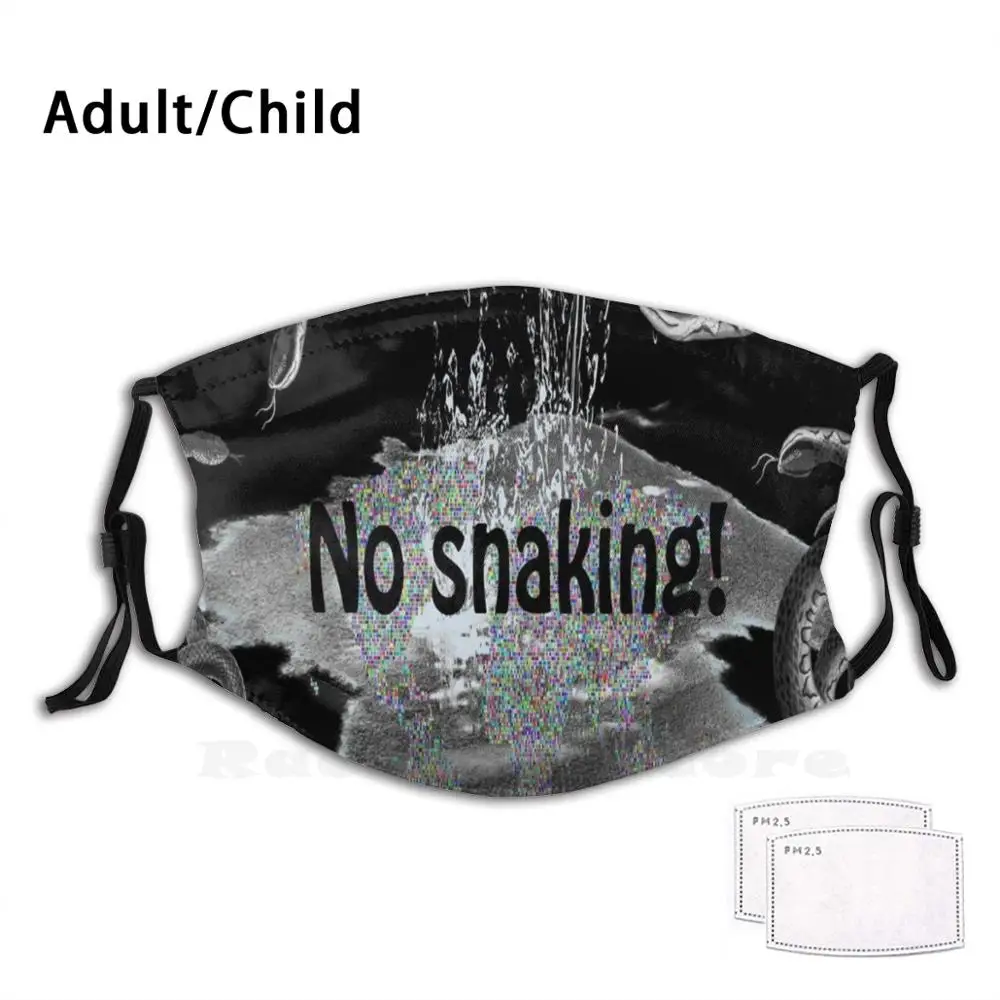 Нет звука! Маска для лица многоразовая с фильтром Pm2.30 и змеей|Мужские