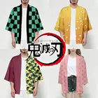 Кимоно для косплея для мужчин и женщин, повседневная крутая уличная одежда с 3D-принтом, рассекающее демонов киметсу-нет яиба, японское аниме кимоно, хаори юката, 2022