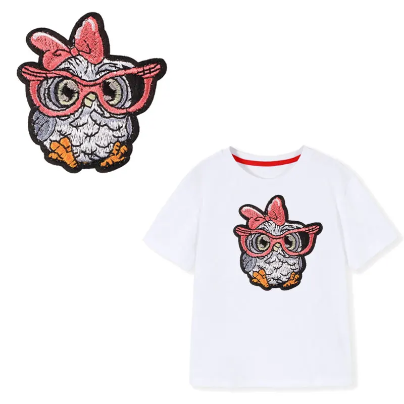 

Owl Patch Iron on Patches for Clothing Heat Transfer Stripe Sew on Stickers on Clothes Embroidered Patches for The Dress DIY G