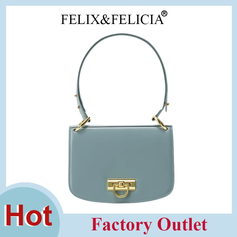 

FELIX&FELICIA Facory New Fashion Shoulder Bags For Women Genuine Leather Designer Luxury Handbag Crossbody Messenger Saddle Bags