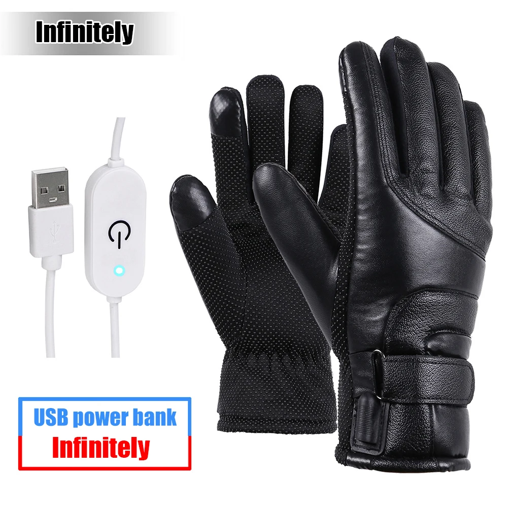 

Winter Gloves Electric Heated Gloves Waterproof Windproof Cycling Warm Heating Screen USB Powered Heated Gloves Christmas Gift