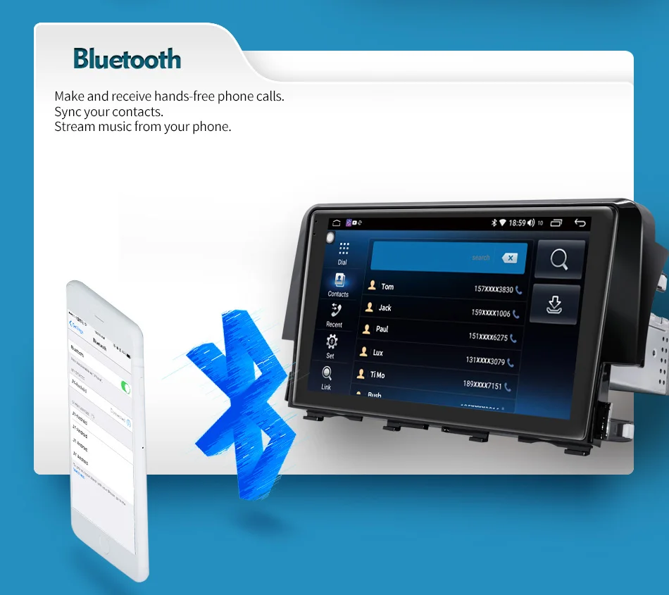 " 1 din Android Автомагнитола с HD1024* 600 Tochscreen gps мультимедийный плеер для Honda Civic Автомобильная стерео камера
