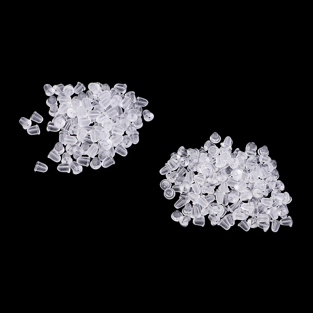 

250x Assorted Soft Rubber Plastic Earring Backs Bullet Style End Stopper LOT