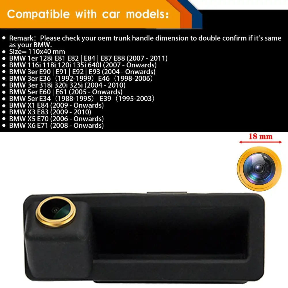 Камера заднего вида Misayaee Golden для BMW 118i 120i 135i 640I E90 E91 E92 E93 E60 E61 E34 E36 E84 E83 E70 E71|Камеры